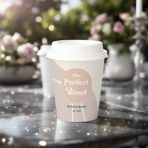 Modern Boho "The Perfect Blend" Wedding Paper Cups