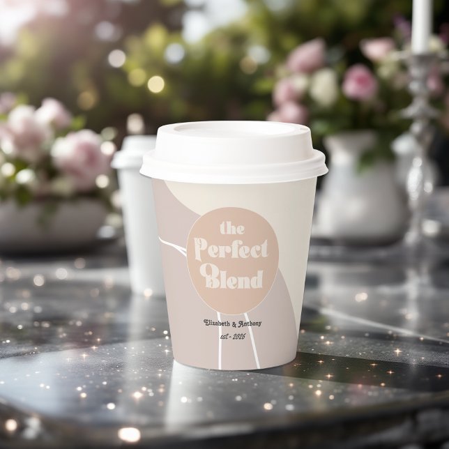 Modern Boho "The Perfect Blend" Wedding Paper Cups (Modern Boho "The Perfect Blend" Wedding Paper Cups)