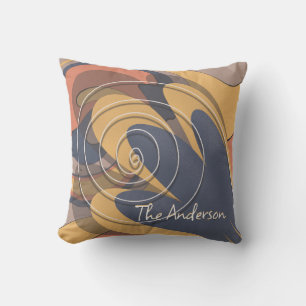 Modern Boho Theme With Family Name Decorative Cushion