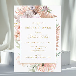 Modern Boho Tropical Bridal Shower  Invitation