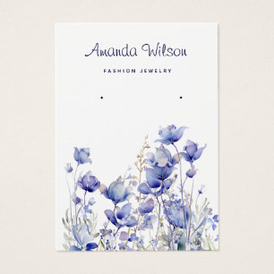 Modern Boho watercolor floral earring display card