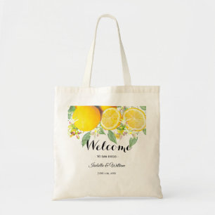 Modern Boho Watercolor Lemon Summer Favour Tote Bag