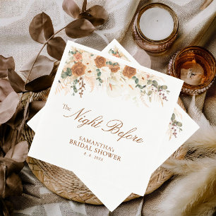 Modern Boho Watercolor Night Before Bridal Shower Napkin