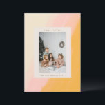 Modern Boho Watercolor Pink Yellow Photo Holiday Card<br><div class="desc">Modern Boho Watercolor Pink Yellow Christmas Photo Holiday Card</div>