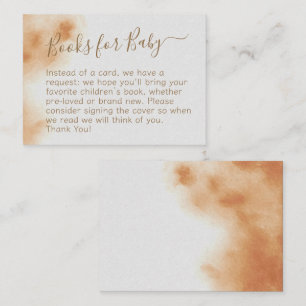 Modern Boho Watercolor Tie Dye Beige Books Baby Enclosure Card