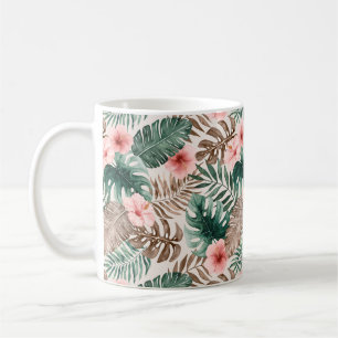 Modern Boho Watercolor Tropical Floral  Coffee Mug
