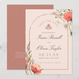 Modern Boho Watercolor Wildflower Arch Wedding Save The Date