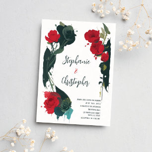 Modern Boho Wedding Invitation – Abstract Floral