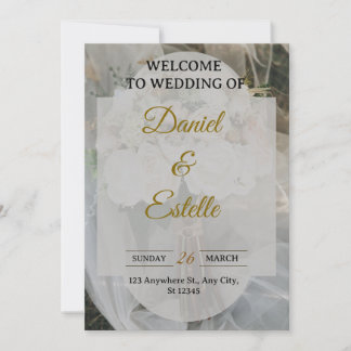 Modern Boho Wedding Invitation | Elegant Beige Flo