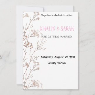 Modern Boho Wedding Invitation Gold Geometric Flor