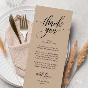 Modern Boho Wedding Reception Thank You Card