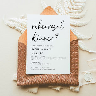 Modern Boho Wedding Rehearsal Dinner Invitation