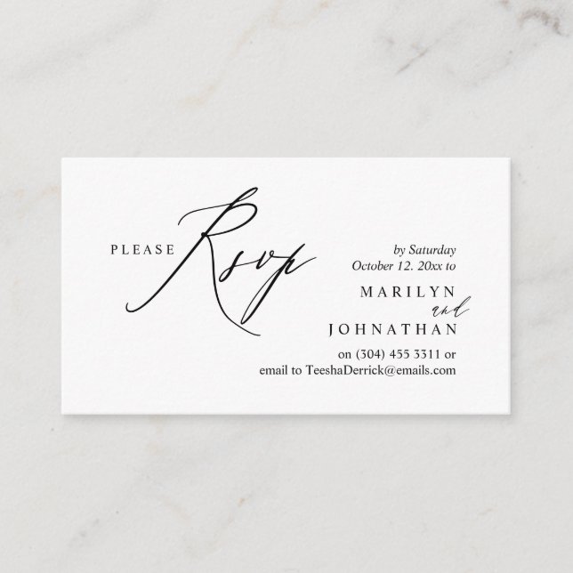 Modern Boho Wedding RSVP  Enclosure Card (Front)