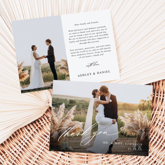 Modern Boho Wedding Thank You Card (Creator Uploaded)