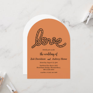 Modern boho western wedding invitations