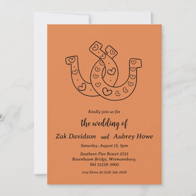 Modern boho western wedding invitations (Front)