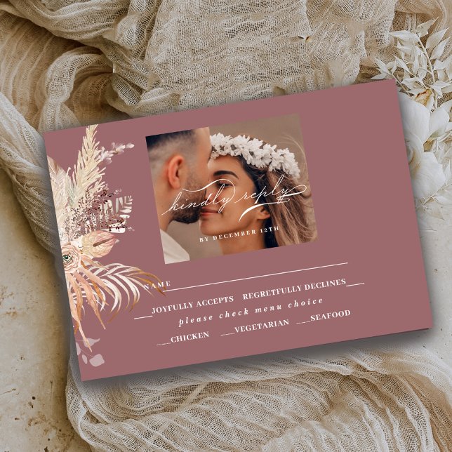 Modern Boho Whimsical Calligraphy RSVP Enclosure Card (Creator Uploaded)