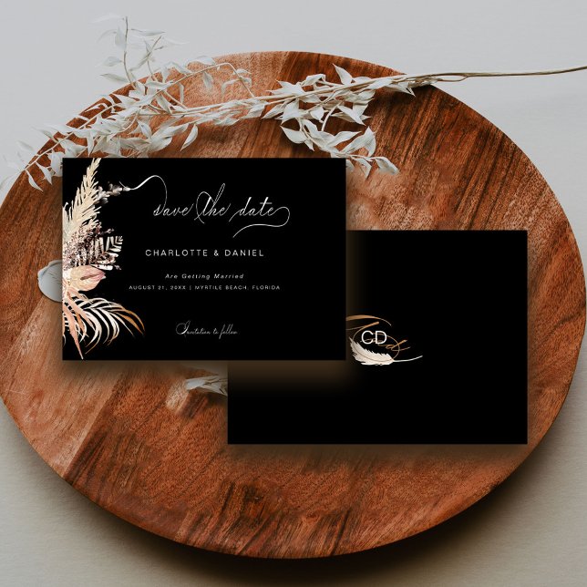 Modern Boho Whimsical Calligraphy Script Save The Date (Creator Uploaded)