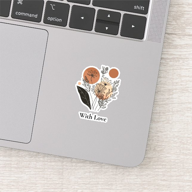 Modern Boho Wildflower Botanical Vinyl Sticker  (Detail)