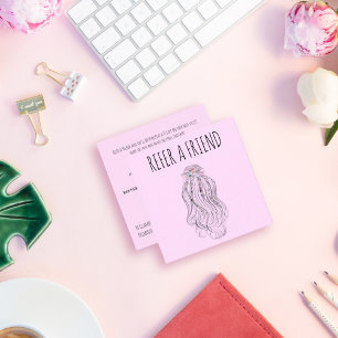 Modern Boho Wildflower Bridal Hair Stylist Floral Appointment Card