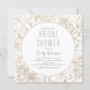 Modern Boho Wildflower Bridal Shower Elegant Invitation