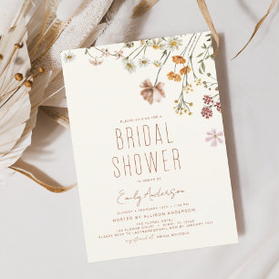 Modern Boho Wildflower Bridal Shower Elegant Invitation