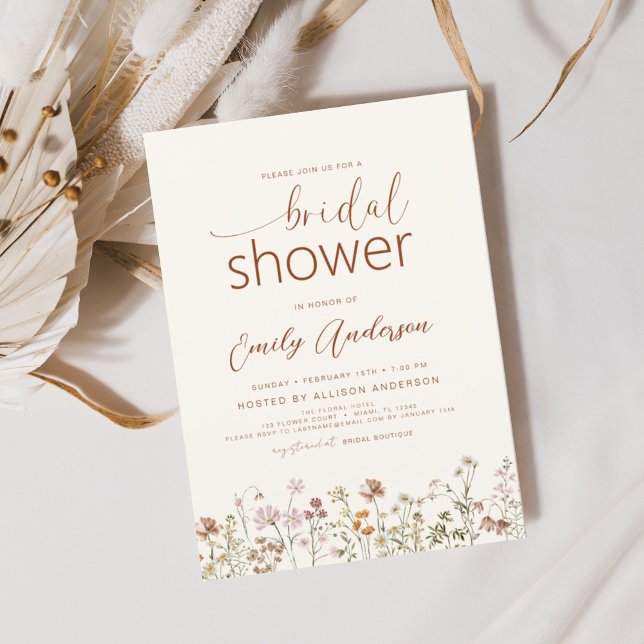 Modern Boho Wildflower Bridal Shower Invitation Flyer (Creator Uploaded)