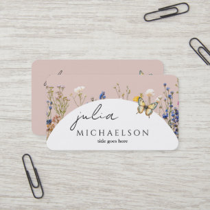 Modern Boho Wildflower Business Card