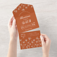 Modern Boho Wildflower Terracotta First Birthday