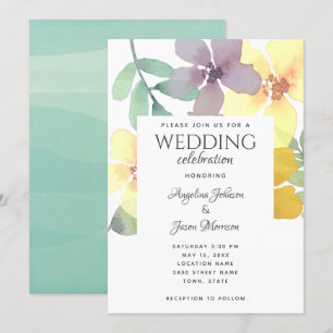 Modern Boho Wildflower Wedding Invitation