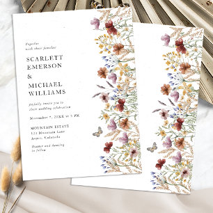 Modern Boho Wildflower Wedding Invitation