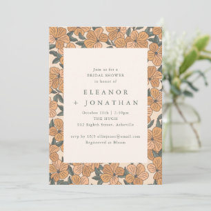 Modern Boho Yellow Floral Couples Bridal Shower Invitation