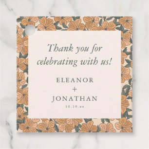 Modern Boho Yellow Floral Rehearsal Dinner Custom Favour Tags