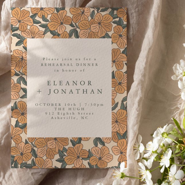 Modern Boho Yellow Floral Rehearsal Dinner Invitation (Creator Uploaded)