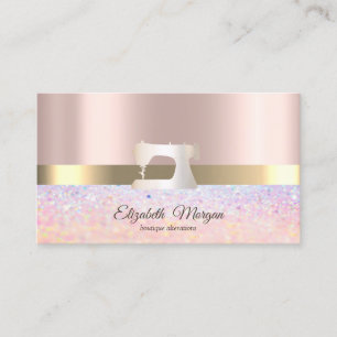 Modern Bokeh Gold Stripe,Sewing Machine  Business Card