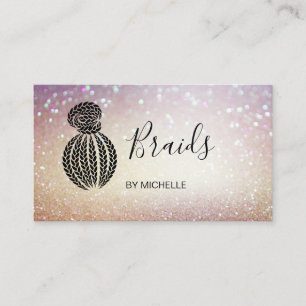 Modern Bokeh Hair Braider, hair Salon for Braids Business Card