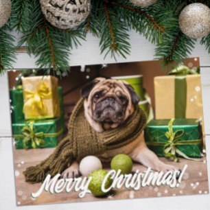 Modern Bokeh Merry Christmas Photo Card