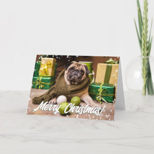 Modern Bokeh Merry Christmas Photo Holiday Card