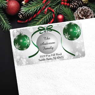 Modern Bokeh Snowflake Christmas Return Address Label