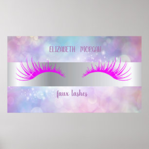 Modern Bokeh,Stripe,Faux Lashes Poster