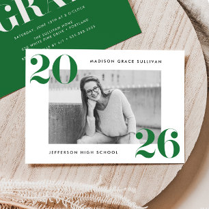 Modern Bold 2025 Green Photo Graduation Party Invitation