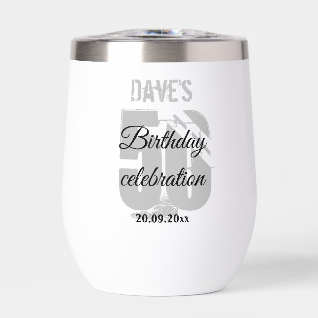 Modern Bold 50th Any Age Birthday Personalised  (Front)