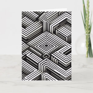 Modern bold Abstract Monochrome Geometric Pattern Card