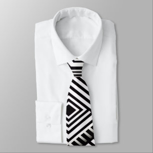 Modern bold Abstract Monochrome Geometric Pattern Tie