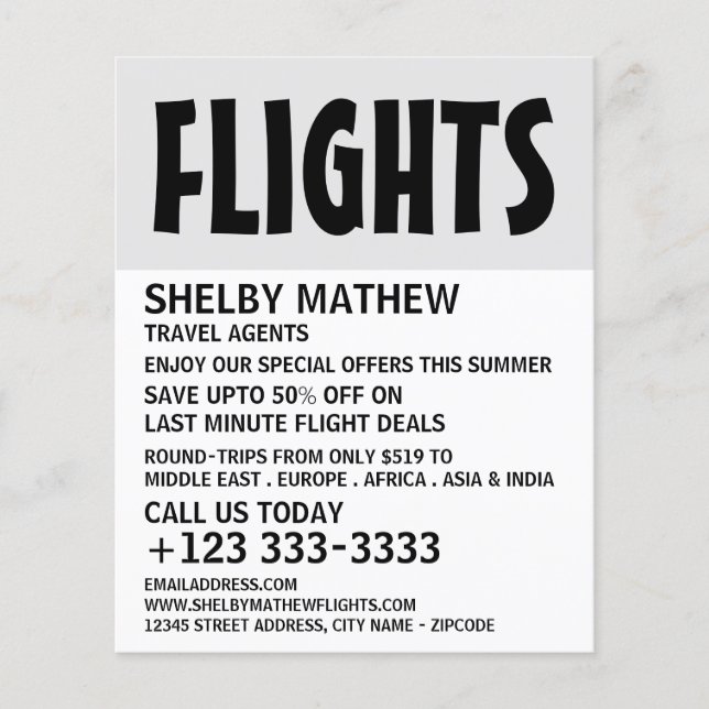 Modern Bold, Airline Advertising Flyer (Front)