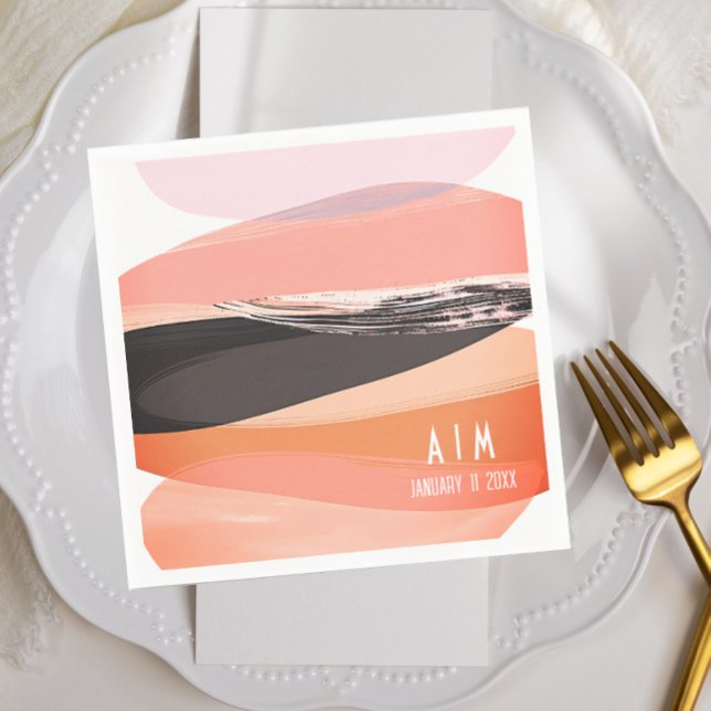 Modern Bold and Edgy Coral Wedding  Napkin (Creator Uploaded)