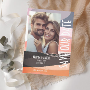 Modern Bold and Edgy Wedding Save the Date Invitation