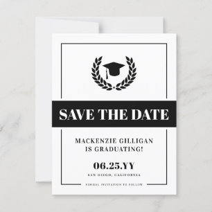 Modern Bold and Elegant Graduation Save The Date