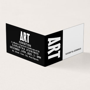 Modern Bold, Artist Exhibition, Detailed Business Card
