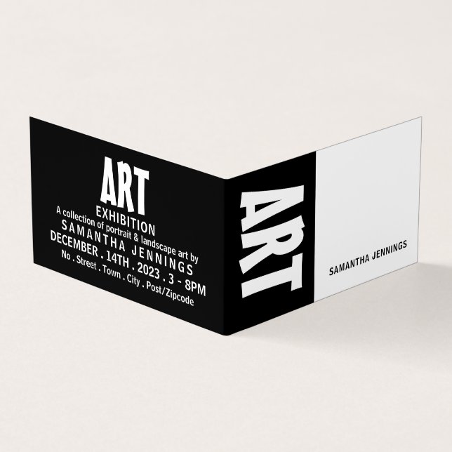 Modern Bold, Artist Exhibition, Detailed Business Card (Outside)